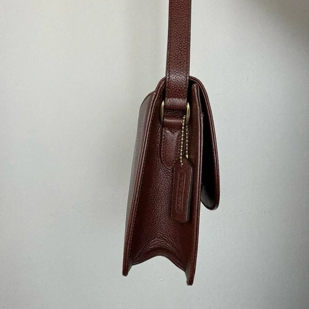 Vintage Coach Madison Royalton Pebbled Leather Maple Brown turn lock ITALY - Picture 3 of 7